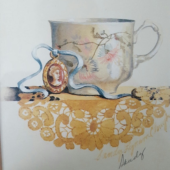 Set of 3 Sandy Lyman Clough Signed Teacup Prints - Picture 8 of 10